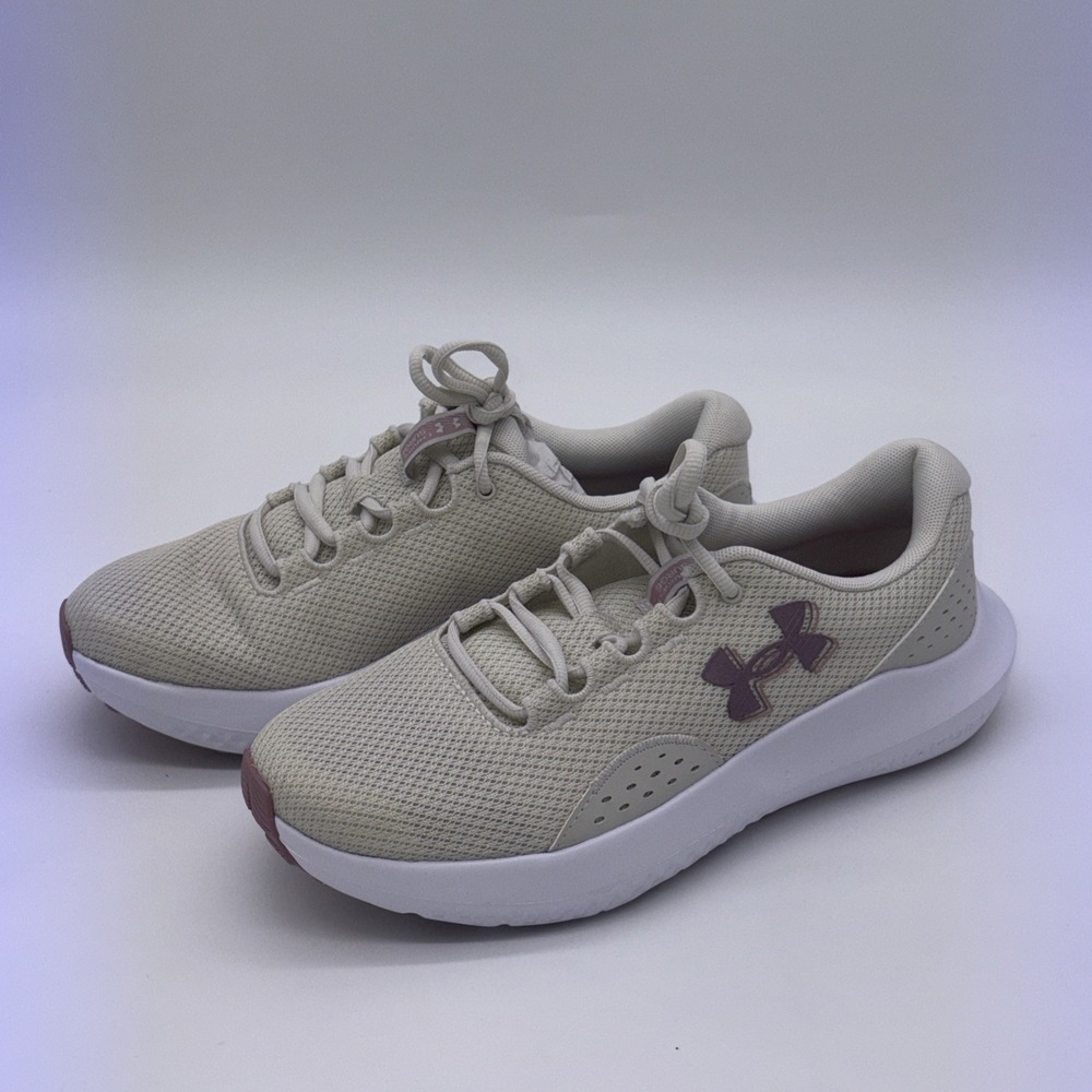 Under Armour Charged Surge 4 Women Size 9 White Pink Running Shoes 3027007-110 - Picture 6 of 12